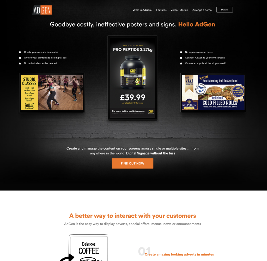 AdGen website homepage