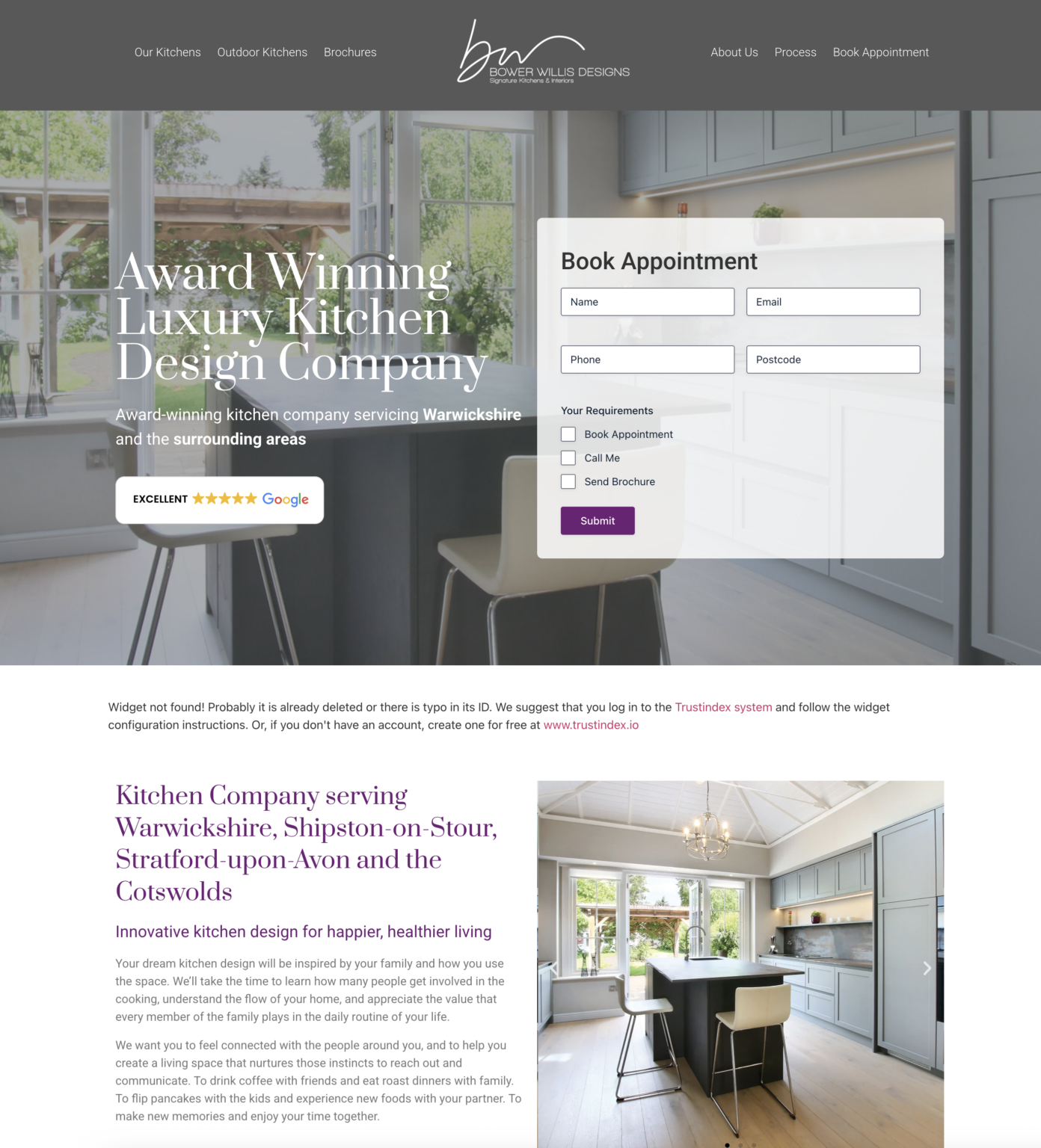Bower Willis Kitchens website homepage