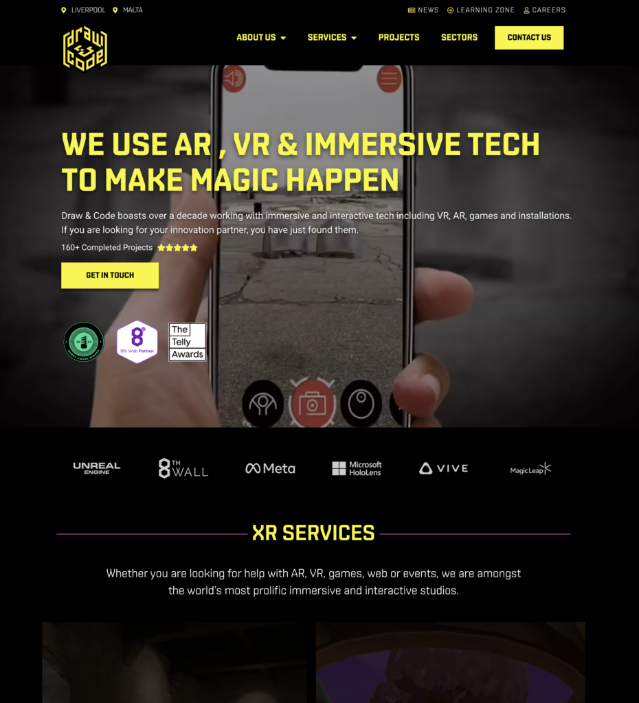 Draw & Code website homepage