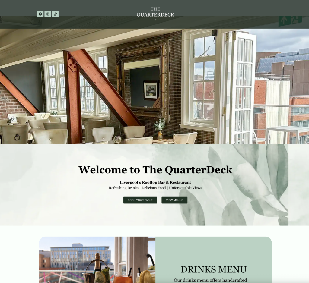 The QuarterDeck website homepage